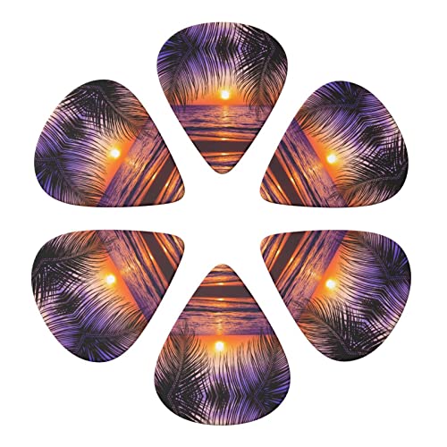 Sunset Ocean avec palmiers tropicaux Twilight Scenery Lot de 6 médiators pour guitare acoustique, guitare électrique… - Les Beatles, Paul McCartney, John Lennon, RIngo Starr, George Harrison Sunset Ocean avec palmiers tropicaux Twilight Scenery Lot de 6 médiators pour guitare acoustique, guitare électrique… – Image 5