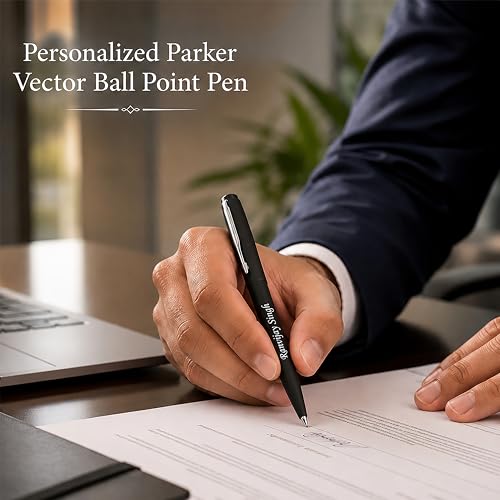 Image of SAVRI Personalized Parker Ball Point Pen with Permanent Name Engraved | Customized Pen for Corporate Gifting, Business Professionals, Graduation, Birthdays & Anniversaries