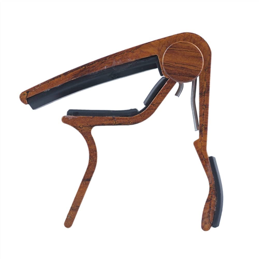 Home Musical Instrument 6-saitiger Akustik; E-Gitarren-Kapodaster - Einhand-Kapodaster, Palisanderfarbe (Farbe: Schokolade) (Kastanienbraun)