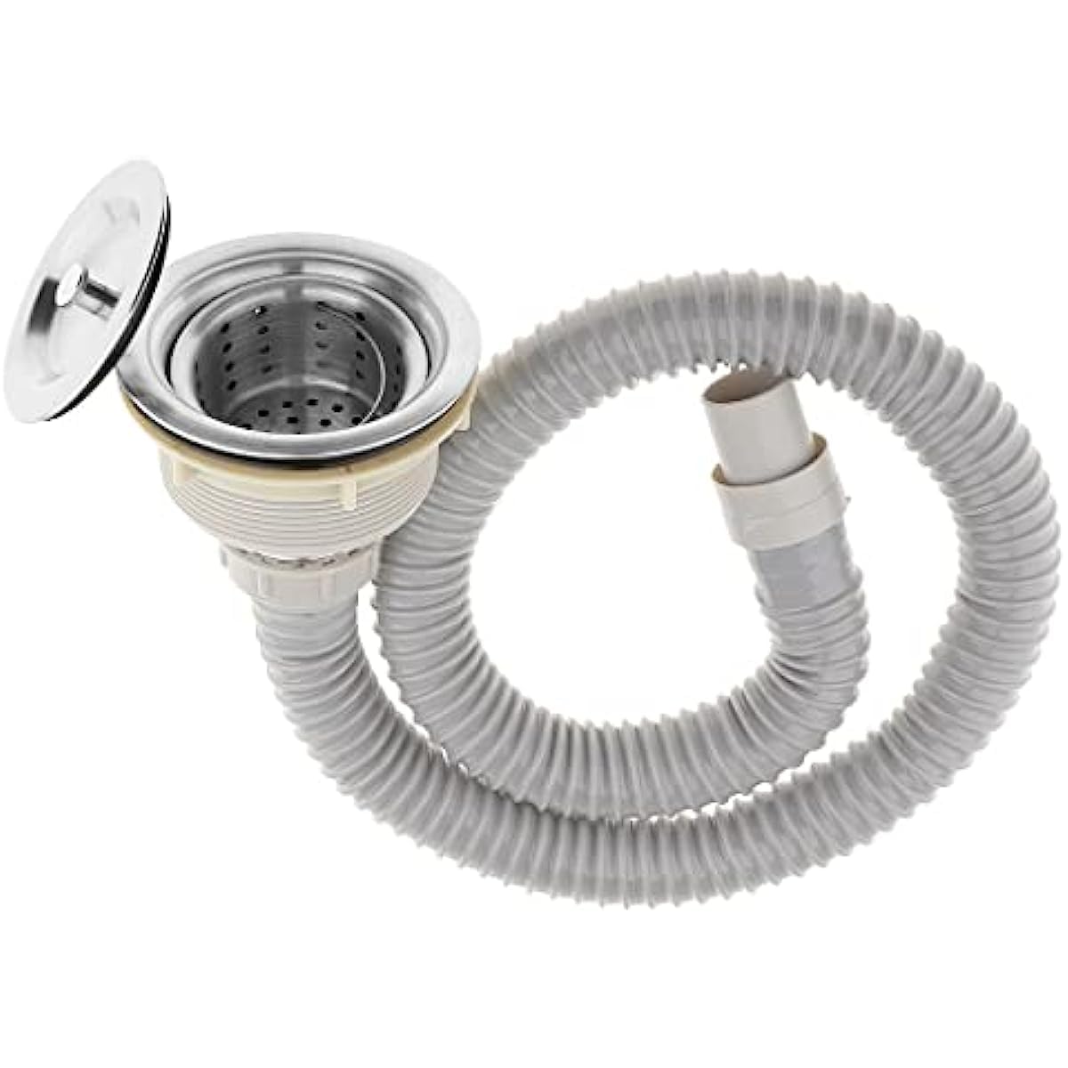 Ocenco White Salon Shampoo Bowl Backwash Sink Hair Strainer Deep Waste Basket With Pipe Show