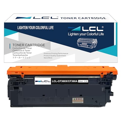 LCL Remanufactured Toner Cartridge 508X 508A CF360A CF360X 12500pages (1 Black) Replacement for HP M553 Printer M577 Printer Color LaserJet Enterprise M552dn M553dn M553n M553x M577c