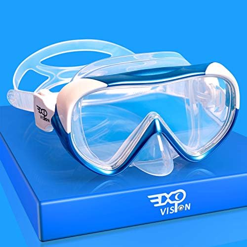 Kids Snorkel Swim Mask, Child Diving Mask Anti-Fog Swim Goggles with Nose Cover for Snorkeling Diving Swimming (Blue)