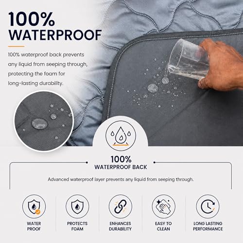 Image of Rhythm 3 Layer 1 Inch Foldable Mattress | Portable Lightweight Foam Bed | Comfortable Floor Sleeping Mat | Space Saving Design | Guest Bed Travel Camping Home Use | Grey 72x36x1