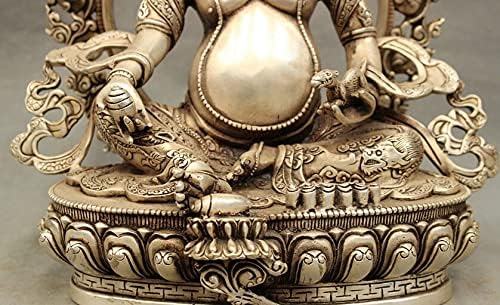 12 インチ チベット寺院仏教シルバー ドラゴン イエロー ジャバラ像真鍮像像 SurongL