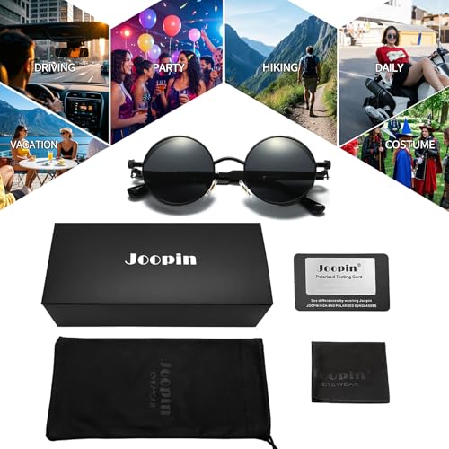 Image of Joopin Small Round Sunglasses Hippie Circle Sun Glasses UV400 Protection