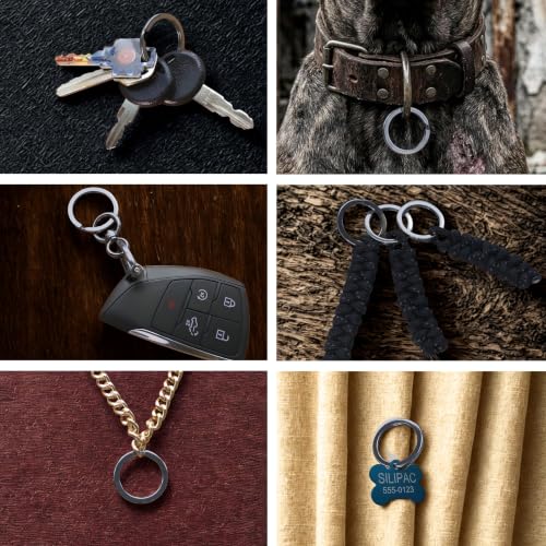 Image of Heavy Duty Dog Tag & Key Rings 30mm 10 Pack - Nickel-Plated Iron Split Rings for Pet ID, Keys, Crafts & Lanyards