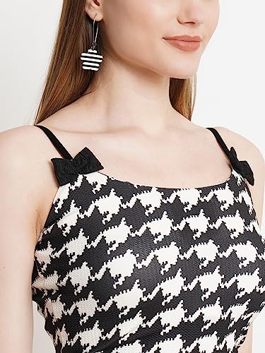 Image of POPWINGS Casual Printed Bow Strap Crop Top for Women || Sleeveless Summer Crop Tops for Women || Stylish Trendy Crop Tops for Women