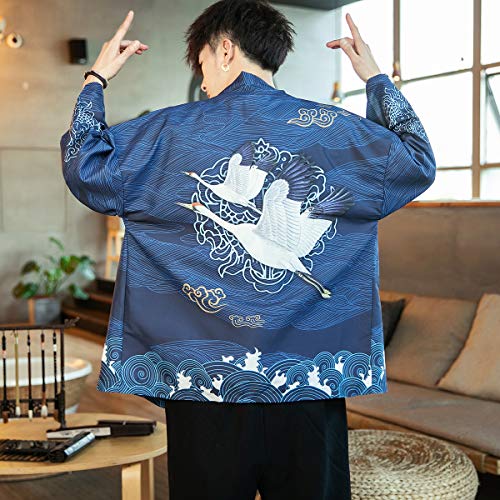 Seidarise Men's Kimono Cardigan Japanese Fashion Floral Vintage Casual Open Front Yukata3