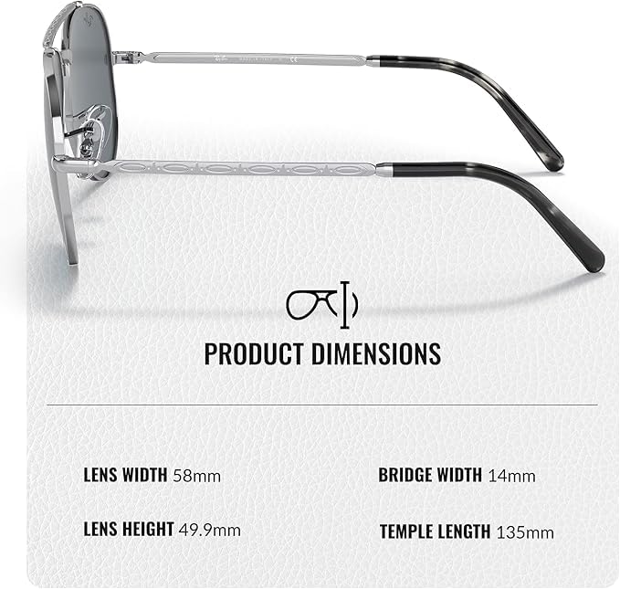 Image of Ray-Ban RB3625 NEW AVIATOR Pilot Shaped Sunglasses for Men & Women with Official RAYBAN Eyewear Kit