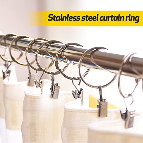 Anjuu 38MM CURTAIN OPEN RINGS CLIPS S CU-36 36 Pack Heavy Duty Nickel Plated Metal Curtain Rings With Clips Hooks Open Rings thumb #2