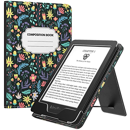 Image of MoKo Case for All-New 6 inch Kindle(11th Generation, 2024 /2022 Release) /(10th /8th Gen, 2019 /2016), Ultra Lightweight PU Shell Cover with Auto Wake /Sleep for Kindle 2024, Colorful Flowers