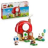 LEGO Super Mario Fête chez Les Toads   Jouet Interactif avec 2 Figurines, Cuisine, Chambre & Table de Pique Nique   Cadeau pour Garçon, Fille & Fan de Jeux Vidéo dès 7 Ans 72041