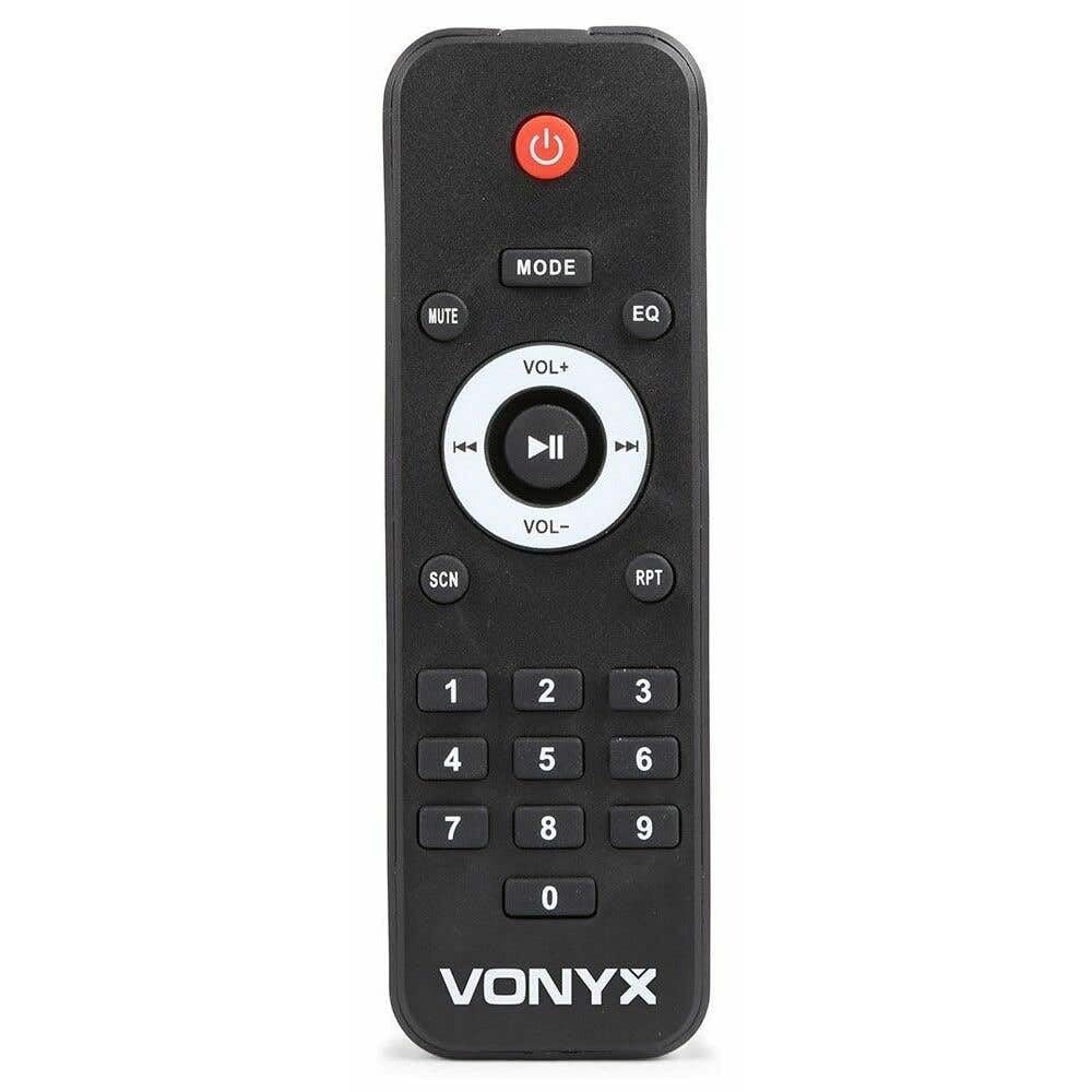 VONYX VSA150S - PA Anlage Komplettset, 1000 Watt PA Lautsprecher, 2X 15 Zoll Sub, Bi-Amp, Bluetooth, MIC-Input, Fernbedienung, Gitarreneingang, MP3, Aktive Lautsprecher Boxen, DJ Boxen - Schwarz