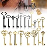 19 Pièces Clés Squelette Universelles Multi Styles Clé Vintage Cle Pour Serrure Armoire Ancienne Meubles Anciens Tiroirs Armoires Horloges DIY Breloque Et Décoration Collection