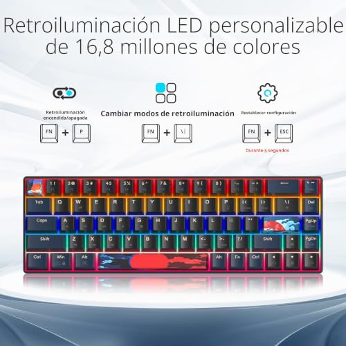 Teclado mecánico con interruptor rojo lineal para evitar fatiga al escribir 4