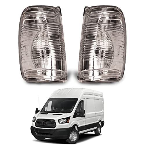 WOZUA Side Mirror Indicator Light Cover,Arm Mirror Turn Signal Light Lens, Clern Right Left Side Fit Ford Transit T150 250 350 2015-2021