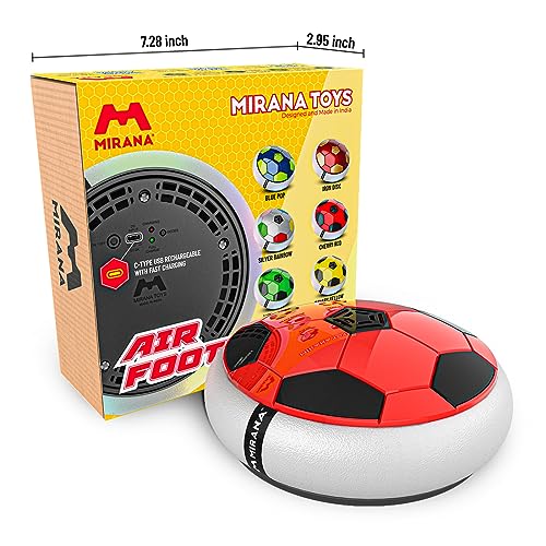 Mirana C-Type USB Rechargeable Battery Powered Hover Football Indoor Floating Hoverball Soccer | Air Football Smart | Original Made in India Fun Toy for Boys and Kids (Red) (Image - 6)