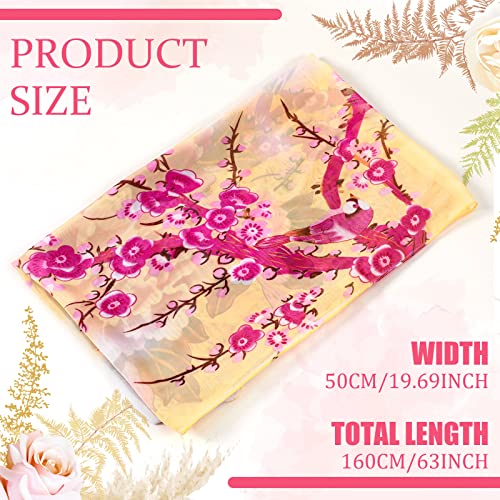 Xtinmee 12 Pcs Peony Scarfs for Women Summer Scarf Print Floral Pattern Fashion Scarf Silk Chiffon Shawl Lightweight Christmas Gifts2