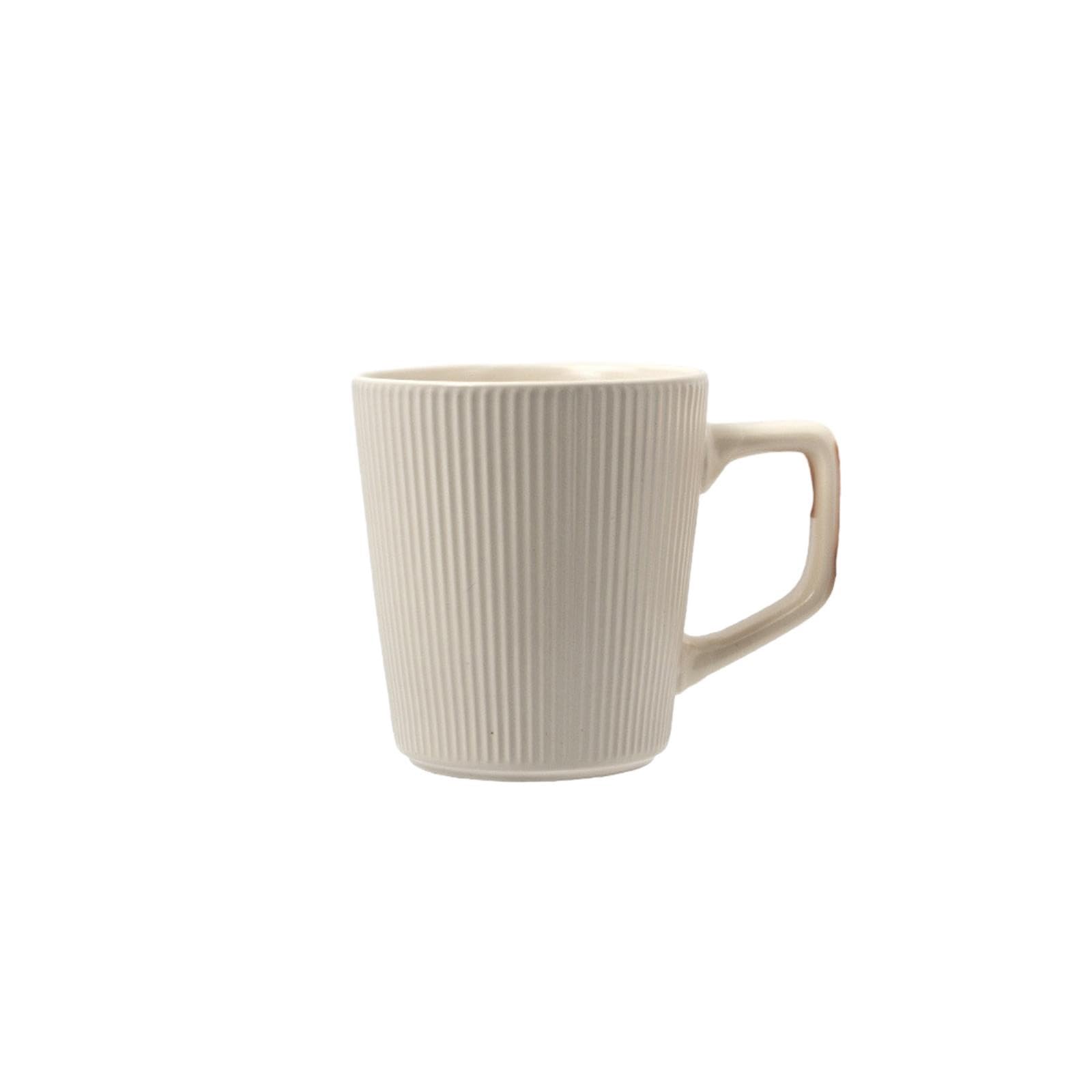 Taza de alivio retro japonesa de 500 ml, taza de alivio simple para el hogar, color blanco, grado A, 500 ml.