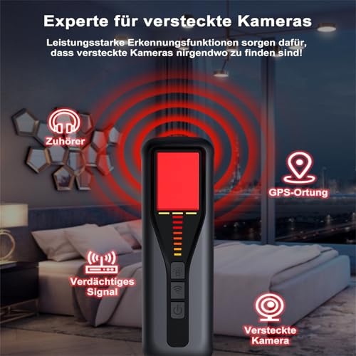 Image of Hidden Camera Detector for Travel 2026 Upgraded Spy Camera Finder, Wireless Signal Scanner for Office / Car / Bathroom / Hotel. Features 5 Sensitivity Levels, 4 Detection Modes and 25 Hour Battery Life