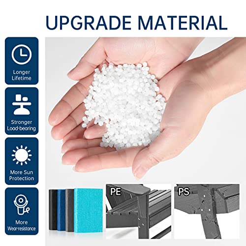 Briopaws Adirondack Chairs Set Of 2, Weather Resistant Fire Pit Chairs, Hdpe Plastic Lawn Chair For Outdoor, Campfire, Deck, Poolside, Porch, Backyard, Beach, Outside, Grey, 2 Pack #TOP4