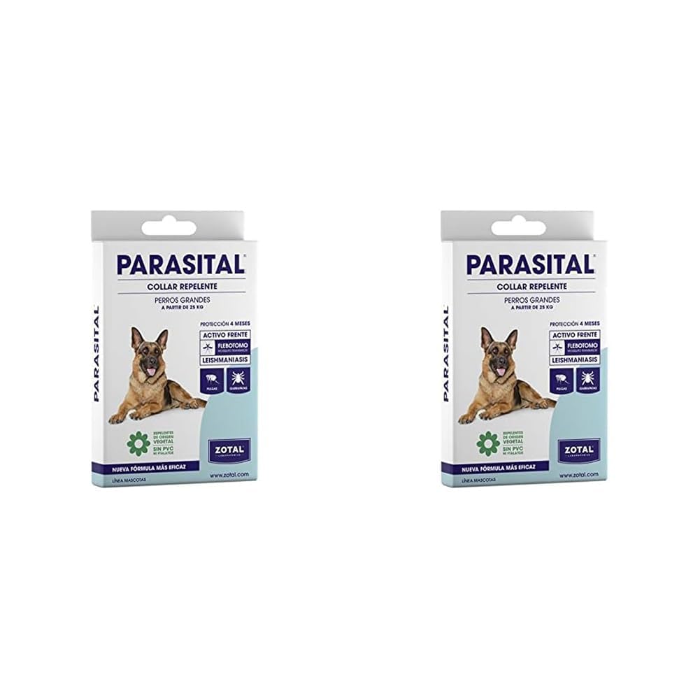 Zotal - Parasital Collar Antiparasitario de 75 cm para Perros Grandes (Paquete de 2)