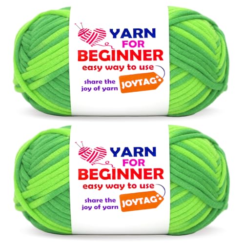Image of 2 * 50g Rainbow Beginner Crochet Yarn for Crocheting and Knitting Multicolor Cotton Crochet Yarn for Beginners(Green Variegated)