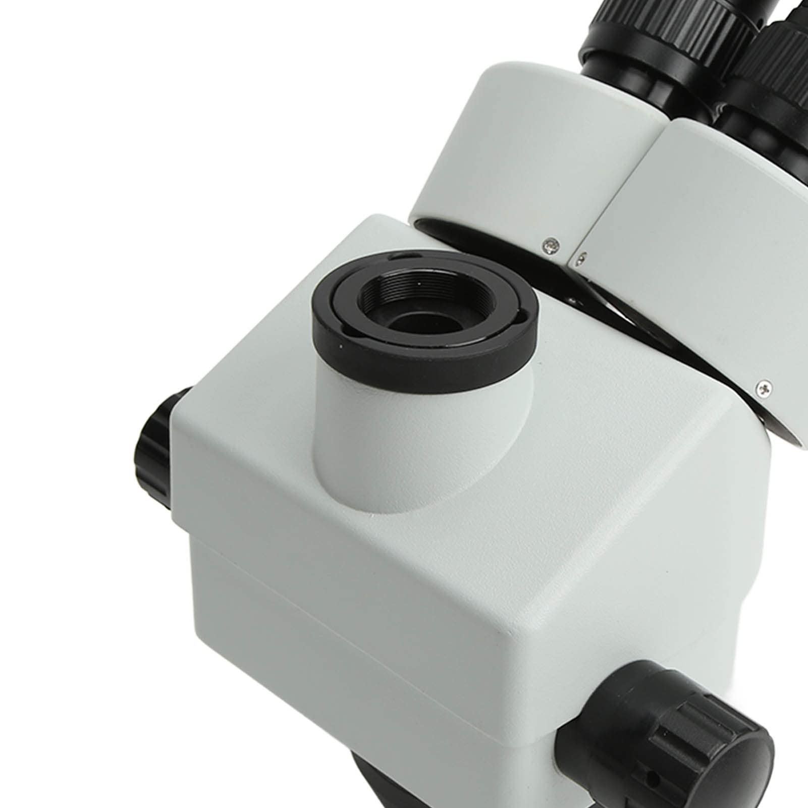FTVOGUE Cabezal de Microscopio Cabezal de Microscopio Estéreo Trinocular de Vidrio Metálico Zoom de 3,5X a 45X Inclinación de 45 Grados Rotación de 360 ​​Grados para Inspección de Laboratorio de