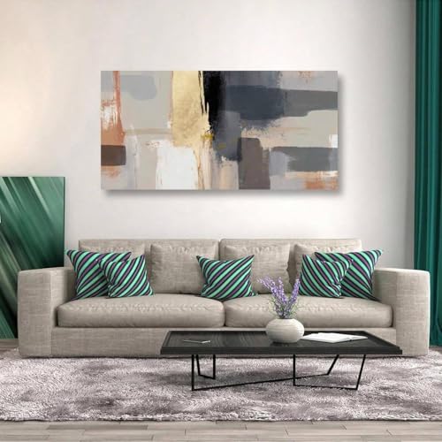 Toile murale abstraite encadrée pour habiller un grand mur vide
