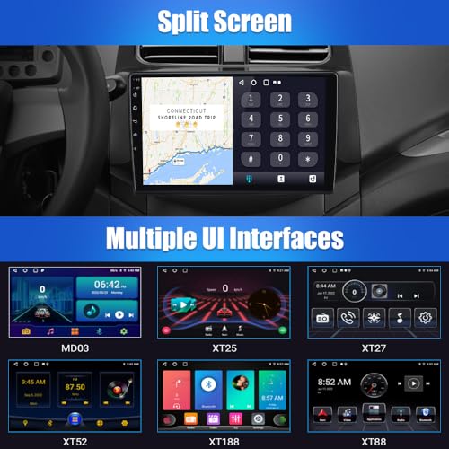 Image of Car Radio Stereo for Chevy Spark 2013 2014 2015 with Wireless Android Auto Carplay 2G+32G 9 inch Android 12 Touch Screen with SWC WiFi GPS Navigation DSP Bluetooth