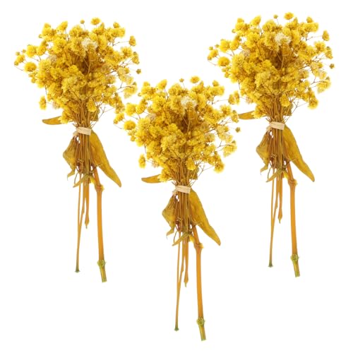 Ramo de flores secas VICASKY con jarrón, amarillo pequeño miniatura 1