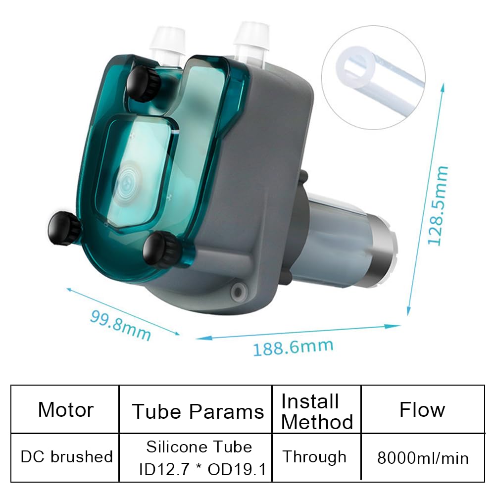 Pompa peristaltica da 8000 ml/min, con motore 12 V CC