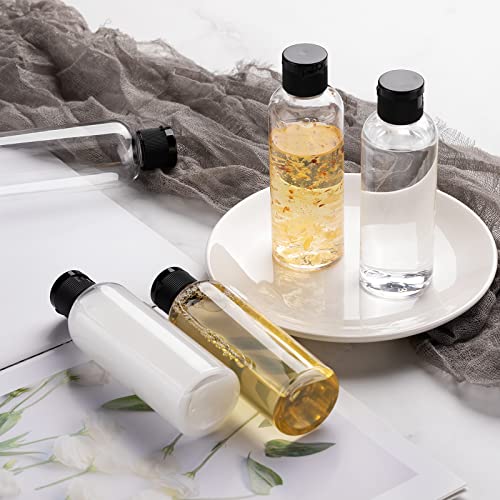 Toureal 100ml Travel Bottles for Toiletries - Empty Small Plastic Shampoo Bottles for Liquid - Refillable Containers for Travelling - Mini Size Dispenser with Flip Cap Conditioner Airport Clear 5 pcs - Image 4