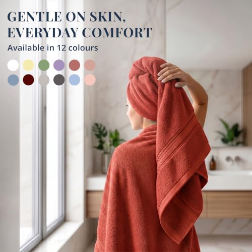 Image of LANE LINEN Luxury Bath Towels Set - 1 Piece, 100% Cotton Bathroom Towels, Zero Twist, Quick Dry Absorbent Bath Towel, Super Soft Gym Towel - Dark Brown