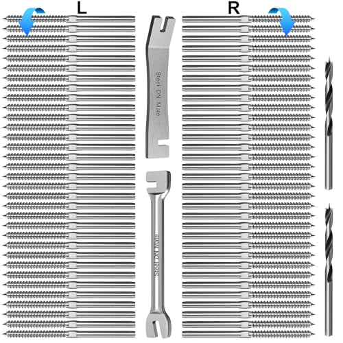 Cable Railing Hardware 1/8" T316 Swage Lag Screws for Wood Post 70Pack