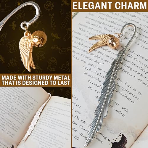 Harry Potter Metal Bookmark with Hanging Charm Golden Snitch Hogwarts Reading Gifts Book Lovers Gift Box (Golden Snitch) - Image 5