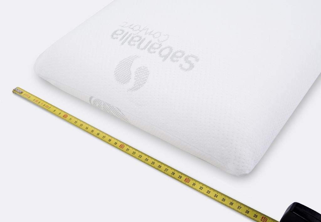 SABANALIA Pack 2 Almohadas Viscoelásticas Aloe Vera Cama 75 | Doble funda: exterior Aloe Vera con cremallera + interior protectora. Altura 14 cm. Medida 75x40 cm.