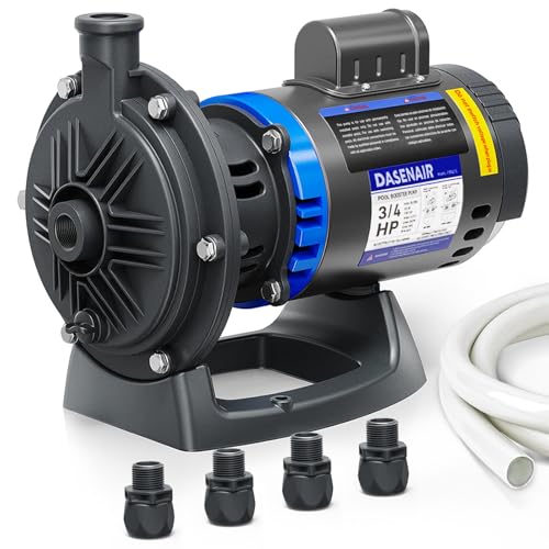 DasenAir Booster Pump 3/4 HP Copper Motor for Pool Cleaners