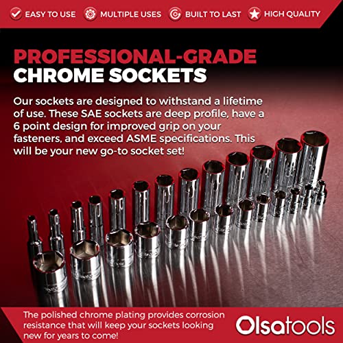 Olsa Tools 1/4-Inch Drive SAE Deep Socket Set - 13pc by Olsa Tools - Image 5