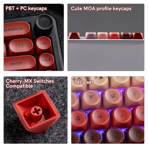 Image of dagaladoo PBT Keyboard keycaps,Red Lipstick moa keycaps Jelly