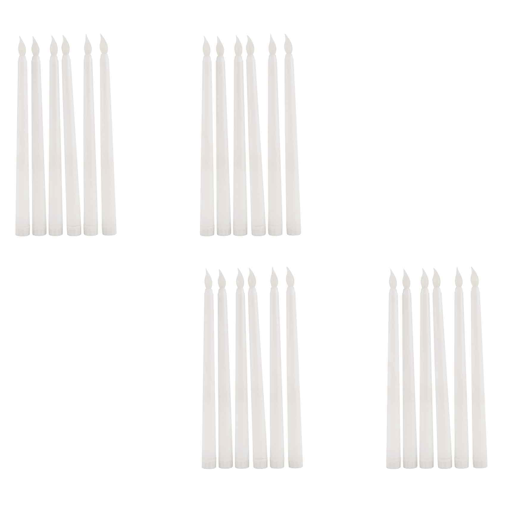 Hndhbfgrt 24Pcs LED Taper Candle for Dinner, Flickering Flameless Tapered Battery Operated Table Settings Weddings Birthday