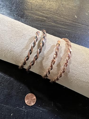 The Fussy Pup Natural Copper Bracelet: Women'S, Twisted Copper Bangle Bracelet thumb #3