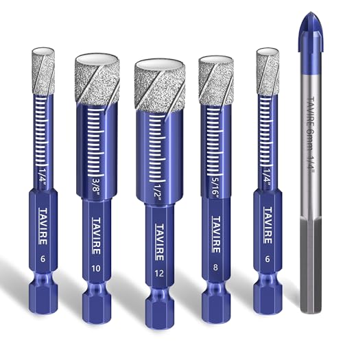 6-Piece Dry Diamond Drill Bit Set for...