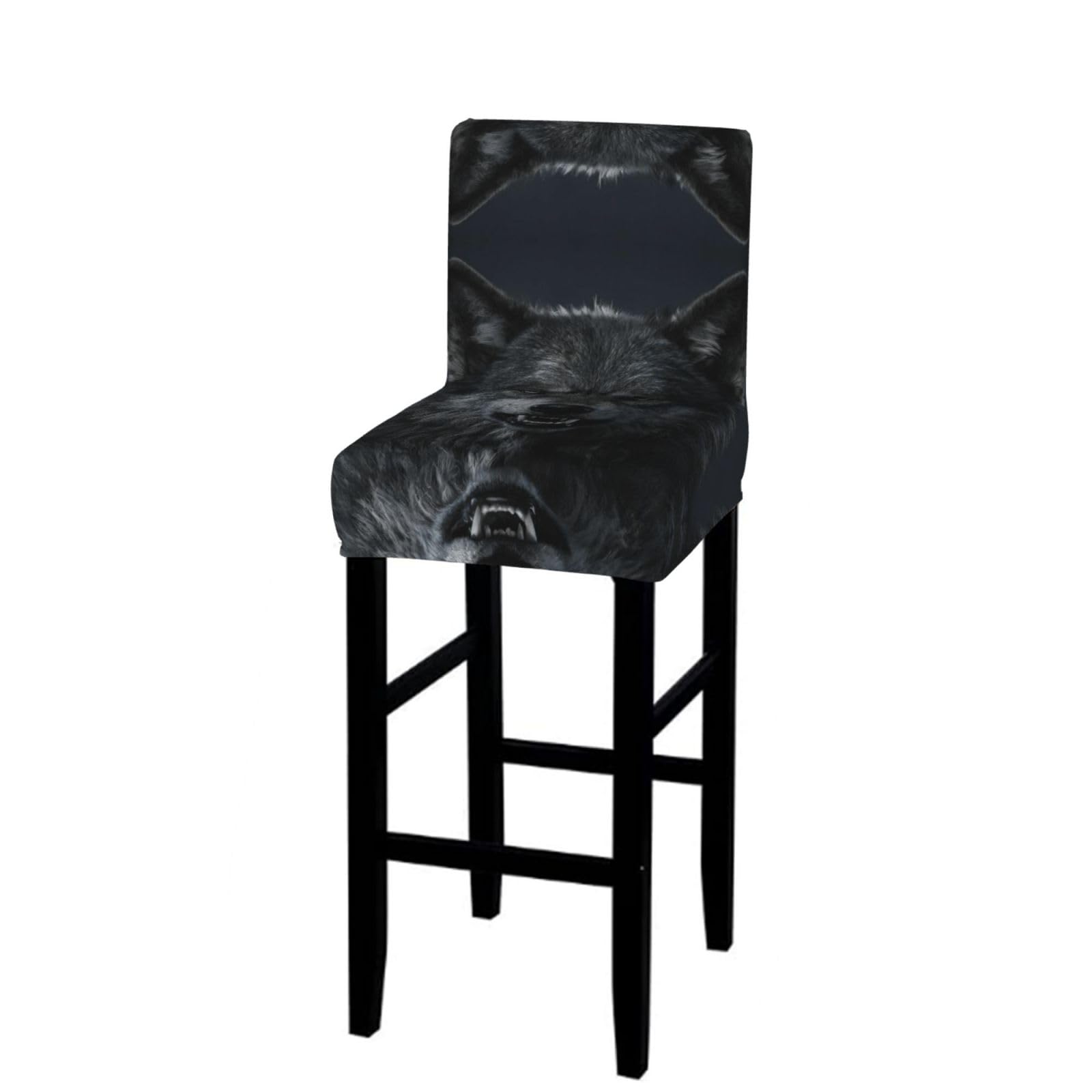 CNTDBU Wolf King Stare Bar Stool Cover-Stretchy Chair Slipcover for Kitchen