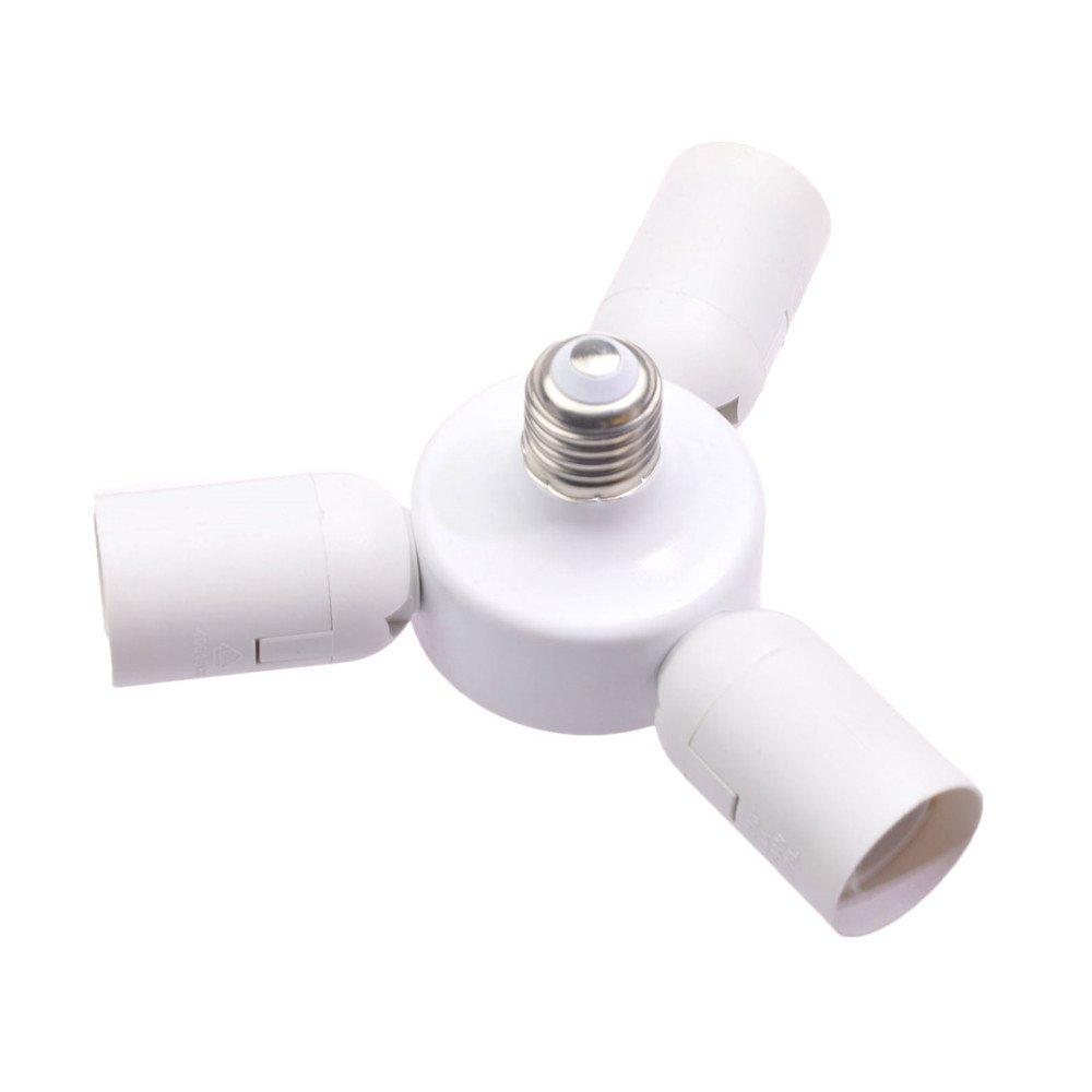 Flame Retardant E27 to 3x E27 Lamp Base Holder Socket Extension
