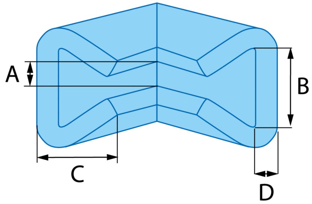 Angles Mousse Bleu en U 20/35, 100x100mm, PEBD, 100pcs | Protection des Cadres, Déménagements et Expédition, Polyéthylène Basse Densité