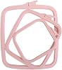 Nurge Pink 3 Pcs Set Plastic Square Embroidery Hoop, Cross Stitch Hoops, Punch Needle Hoop 3 Pcs