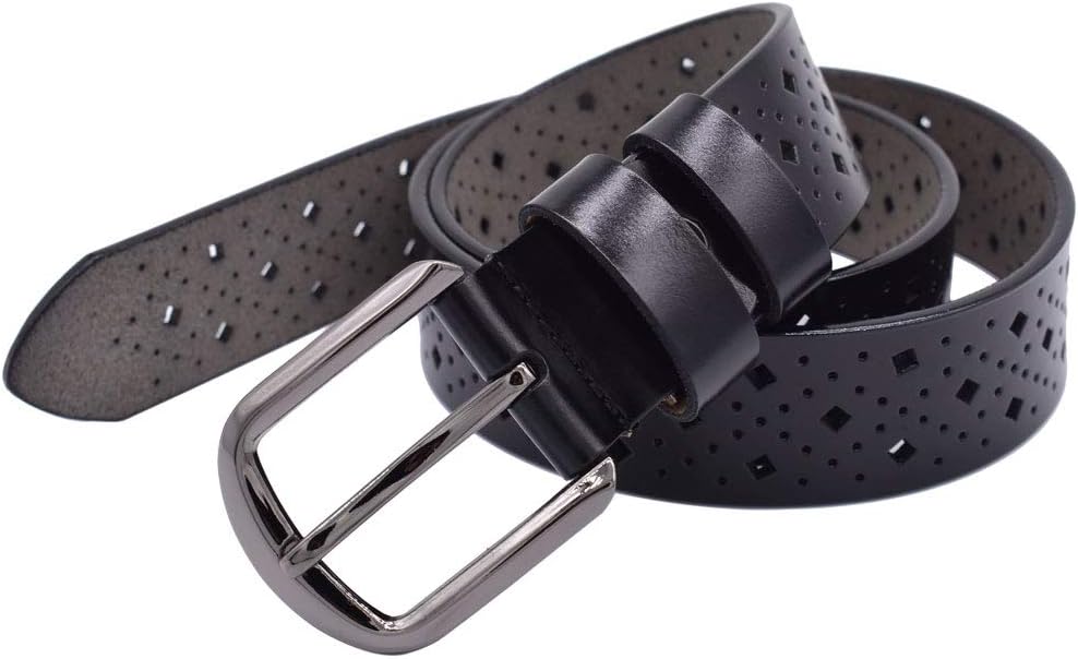 Hollow Leather Belts for Women, Soft Leather Womens Belts with Pin Buckle - Image 4