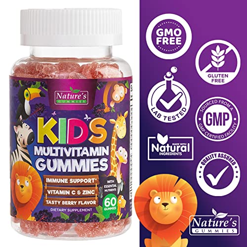 Kids Multivitamin Gummies - Daily Kids Gummy Multivitamins, Fruit Flavored Gummy With Vitamins C, D3 & Zinc For Immune Support - Nature's Children & Toddler Supplement, Strawberry Flavor - 60 Gummies #TOP1
