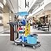 Cleaning Cart Janitorial Cart Cleaning Carts on Wheels 3-Shelf Commercial Traditional Plastic Housekeeping Carts for Housekeeping